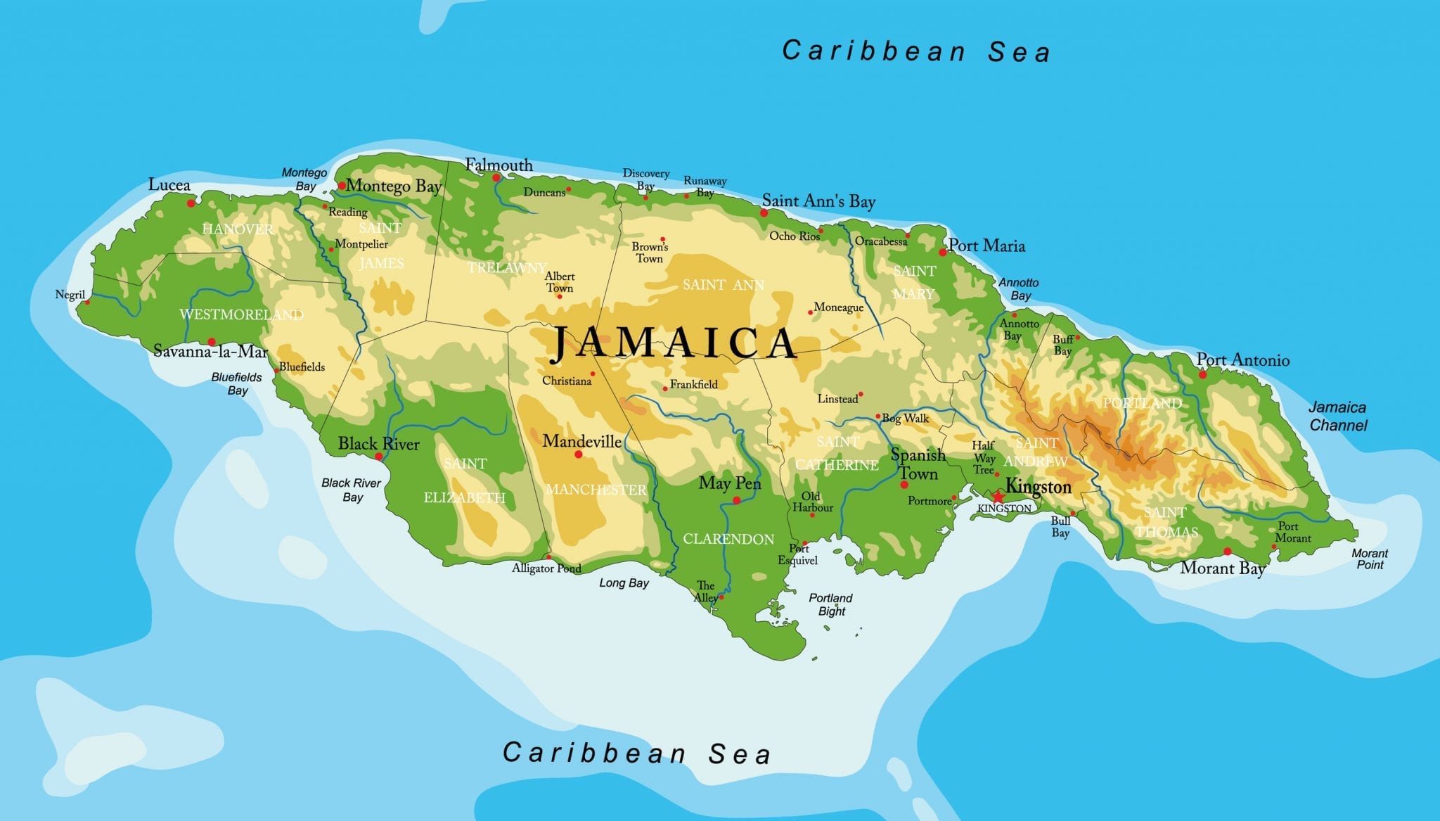 Detailed Map Of Jamaica Scaled 1 